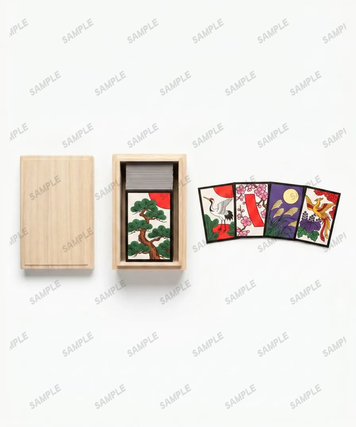 Hanafuda Spielkartenset im Paulownia-Holzkasten