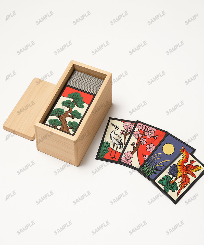 Hanafuda Spielkartenset im Paulownia-Holzkasten
