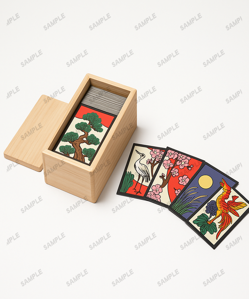Hanafuda Spielkartenset im Paulownia-Holzkasten