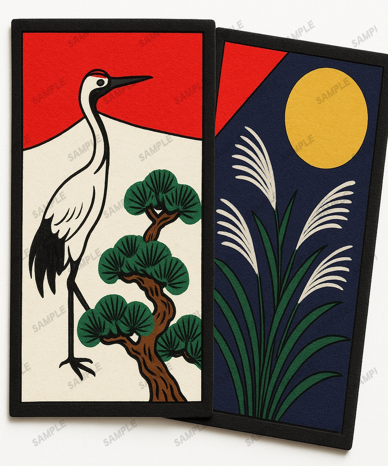 Hanafuda Spielkartenset im Paulownia-Holzkasten