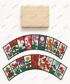Hanafuda Spielkartenset im Paulownia-Holzkasten