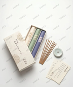 Premium-Räucherwerk-Set mit Awaji-Räucherstäbchen und handgefertigtem Keramik-Halter