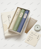 Premium-Räucherwerk-Set mit Awaji-Räucherstäbchen und handgefertigtem Keramik-Halter