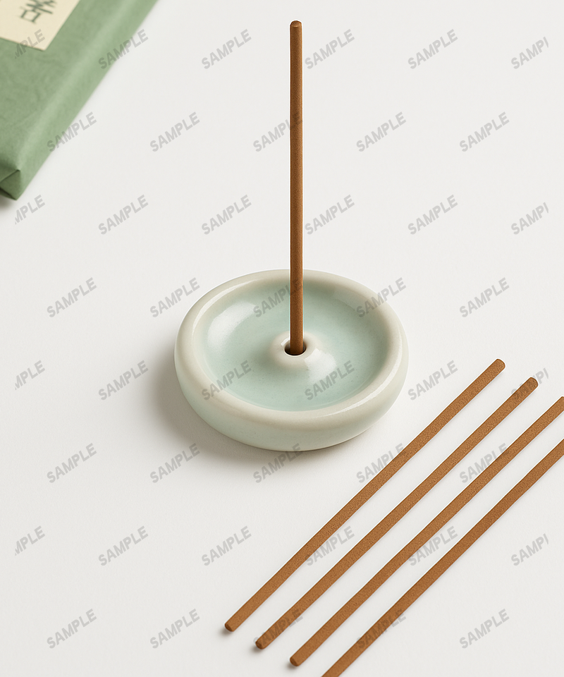 Premium-Räucherwerk-Set mit Awaji-Räucherstäbchen und handgefertigtem Keramik-Halter