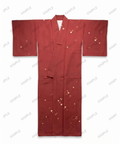 Vintage Seiden-Kimono mit Kranich-Muster auf Holzständer