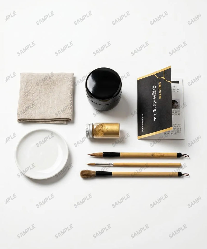 Kintsugi Reparatur-Set mit Urushi-Lack, Goldpulver und Werkzeug