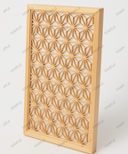 Kumiko Wandpaneel aus Hinoki mit Asanoha-Muster