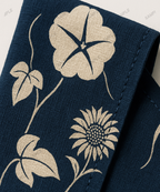Yukata Sommer-Kimono in indigo-blau mit Trichterwinden-Muster